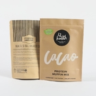 Προσαρμοσμένα βιοδιασπώμενα χαρτιά Kraft Stand Up Zip Lock Packaging Bags για το τσάι και την σκόνη καφέ