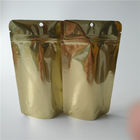 Στάση συνήθειας λογότυπων επάνω στις σακούλες καφέ, χρυσές μεταλλικές Ziplock τσάντες συσκευασίας τροφίμων