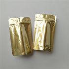 Στάση συνήθειας λογότυπων επάνω στις σακούλες καφέ, χρυσές μεταλλικές Ziplock τσάντες συσκευασίας τροφίμων