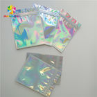 Πλαστικό ολογραμμάτων Mylar χρώμα τσαντών CMYK συσκευασίας φερμουάρ καλλυντικό με το σαφές παράθυρο