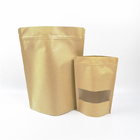 τσάντα φερμουάρ εγγράφου σκονών CYMK VMPET Kraft καφέ 100g 250g