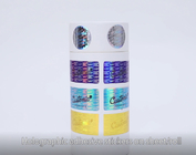 Ολογραφικές συγκολλητικές ετικέτες UV CYMK αυτοκόλλητων ετικεττών 60mic διακοσμητικές