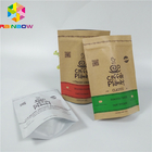 Τυπωμένες συνήθεια συσκευάζοντας καφετιές τσάντες εγγράφου της Kraft με την τσάντα σακουλών εγγράφου αποθήκευσης τροφίμων φερμουάρ
