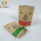 Τυπωμένες συνήθεια συσκευάζοντας καφετιές τσάντες εγγράφου της Kraft με την τσάντα σακουλών εγγράφου αποθήκευσης τροφίμων φερμουάρ