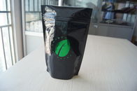 Στιλπνή μαύρη καυτή σακούλα φύλλων αλουμινίου αλουμινίου σφράγισης, Ziplock συσκευασία φασολιών καφέ
