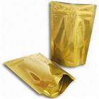 Χρυσές στιλπνές πλαστικές σακούλες που συσκευάζουν με το φερμουάρ/τη χρυσή εκτύπωση συσκευάζοντας τσάντα