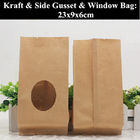Τυπωμένη συνήθεια τσάντα εγγράφου της Kraft με το διαφανές παράθυρο για τον καφέ Beens