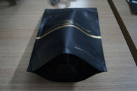 Τσάντες τσαγιού φύλλων αλουμινίου αργιλίου που συσκευάζουν/τσάντα καφέ στάσεων επάνω ματ μαύρη πλαστική με την κλειδαριά φερμουάρ