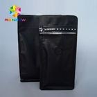 Ματ μαύρη τσάντα καφέ με τη χονδρική τσάντα κατώτατου καφέ φραγμών βαλβίδων/την τσάντα επίπεδων κατώτατων σημείων για το φασόλι καφέ 12oz 250g