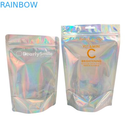 Προσαρμοσμένες ολογραφικές χρωματικές τσάντες Φόλιο τσάντα τσάντα με μυρωδιά απόδειξη και επανακλειδώσιμο λειτουργία