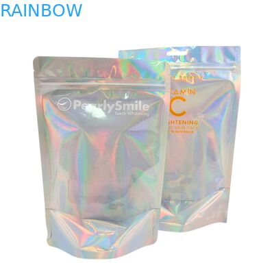 Προσαρμοσμένες ολογραφικές χρωματικές τσάντες Φόλιο τσάντα τσάντα με μυρωδιά απόδειξη και επανακλειδώσιμο λειτουργία