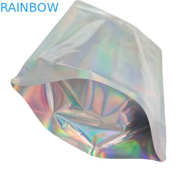 Προσαρμοσμένες ολογραφικές χρωματικές τσάντες Φόλιο τσάντα τσάντα με μυρωδιά απόδειξη και επανακλειδώσιμο λειτουργία