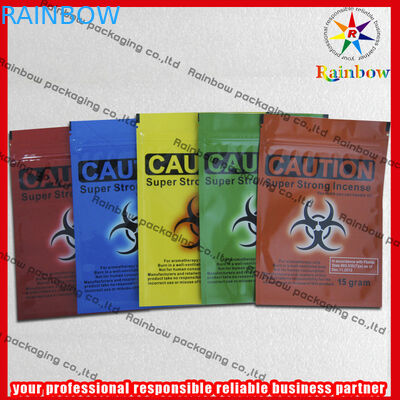 Βοτανικές πλαστικές τσάντες φερμουάρ θυμιάματος ανθεκτικές την πλευρά τρία που σφραγίζεται με