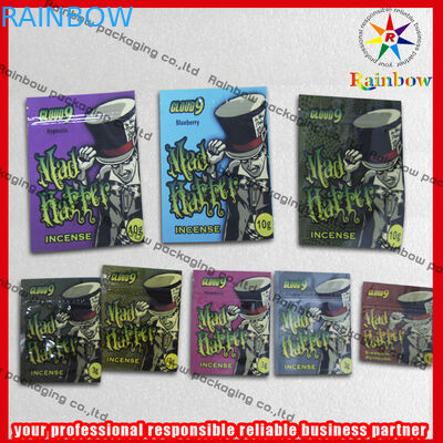 Αργιλίου φύλλων αλουμινίου πλαστικές τσάντες φερμουάρ θυμιάματος που ανακυκλώνονται βοτανικές με το φερμουάρ