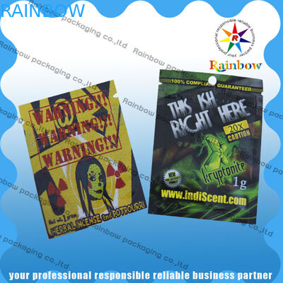 Συγκολλήστε τις πλαστικές βοτανικές τσάντες Incens, Ziplock τσαντών φύλλων αλουμινίου αργιλίου με θερμότητα