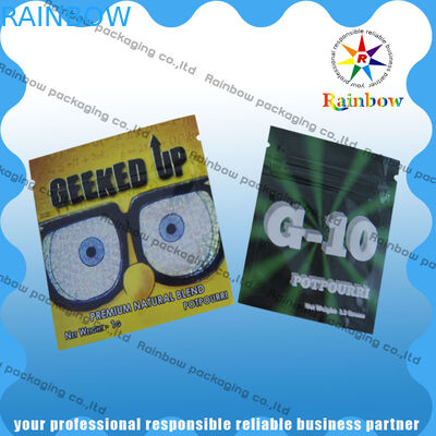 Down2earth/Geeked επάνω/χρυσή βοτανική υγρασία πλαστικών τσαντών φερμουάρ θυμιάματος Diablo - απόδειξη