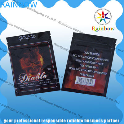 Down2earth/Geeked επάνω/χρυσή βοτανική υγρασία πλαστικών τσαντών φερμουάρ θυμιάματος Diablo - απόδειξη