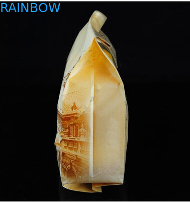 Καφετιές προσαρμοσμένες η Kraft τσάντες εγγράφου φερμουάρ που τυπώνουν με για το ψωμί/το φασόλι