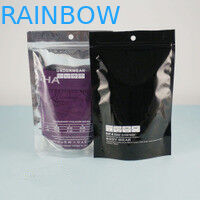 Στάση επάνω ανακυκλώσιμο σε λαμπρό τσαντών φύλλων αλουμινίου αλουμινίου με τη σφραγίδα φερμουάρ