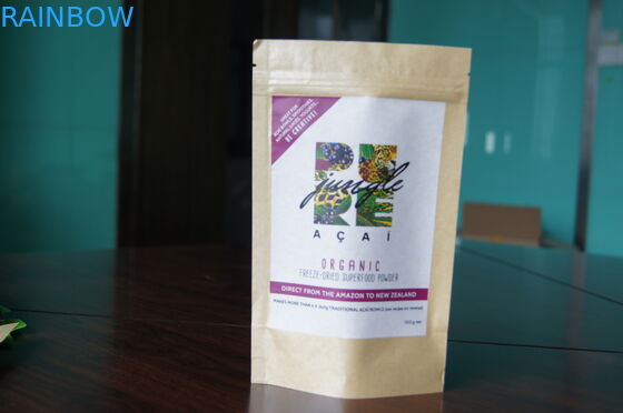 Τσάντες τσαγιού εγγράφου της Kraft συνήθειας που συσκευάζουν την καλή εκτύπωση με το φερμουάρ