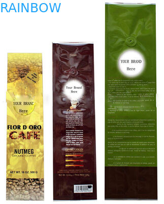 Πλαστικές σακούλες φασολιών καφέ συνήθειας που συσκευάζουν με την εξαέρωση δευτερεύοντος Gusset βαλβίδων