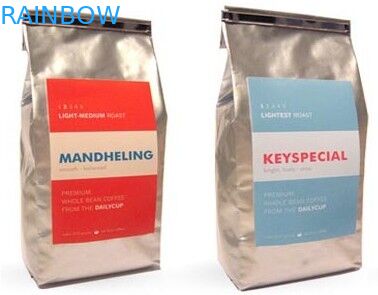 Η μεταλλίνη επίπεδων κατώτατων σημείων τελειώνει τη σακούλα φύλλων αλουμινίου αλουμινίου, ασημένια συσκευάζοντας τσάντα καφέ δεσμών κασσίτερου