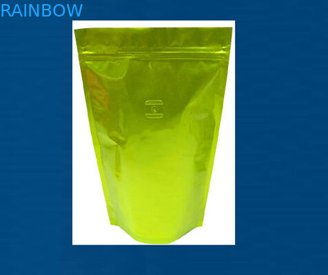 Πλήρης τυπωμένη στιλπνή ελαφριά χρυσή στάση φερμουάρ σακουλών τσαγιού συσκευάζοντας επάνω