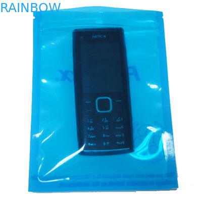 Μπλε διαφανές δευτερεύον φερμουάρ τσαντών σφραγίδων τρία αντιστατικό για τα ηλεκτρονικά προϊόντα