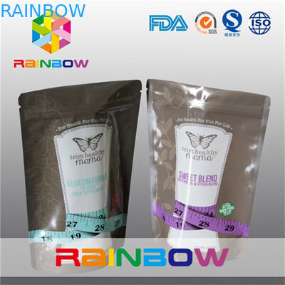 Λογική στάση επάνω στις σακούλες φύλλων αλουμινίου με το φερμουάρ για τη συσκευασία ζάχαρης/τροφίμων