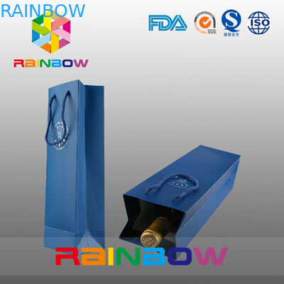 Το μπουκάλι κρασιού προσάρμοσε τις τσάντες εγγράφου/τυπωμένη συνήθεια τσάντα εγγράφου της Kraft με την εκτύπωση λογότυπων