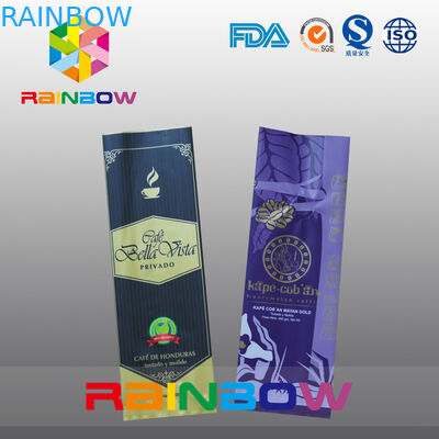 Πλαστικές σακούλες σφραγίδων συνήθειας λαμπρές πίσω που συσκευάζουν για τον καφέ/το φασόλι καφέ