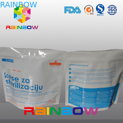 Στάση επάνω στην πλαστική αποστηρωμένη συσκευασία βαθμού τροφίμων σακουλών μικροκυμάτων με το φερμουάρ