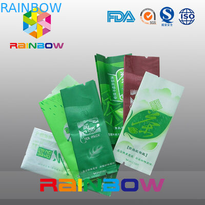 Υγρασία - Gusset απόδειξης δευτερεύουσες τσάντες τσαγιού που συσκευάζουν με την εγκοπή δακρυ'ων, πράσινη