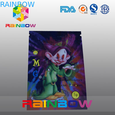 5g OMG τρία δευτερεύουσα συσκευάζοντας τσάντα θυμιάματος σφραγίδων βοτανική με το φερμουάρ