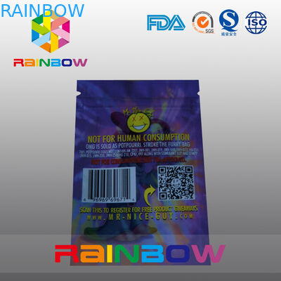 5g OMG τρία δευτερεύουσα συσκευάζοντας τσάντα θυμιάματος σφραγίδων βοτανική με το φερμουάρ