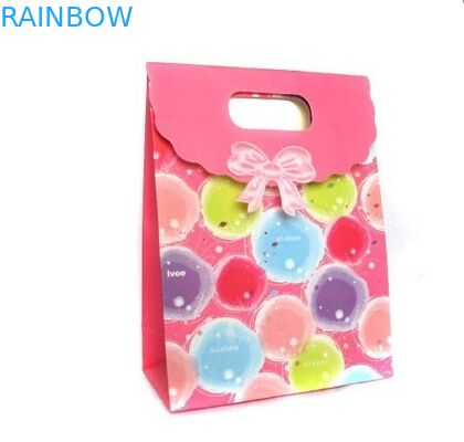 Ζωηρόχρωμη τυπωμένη τσάντα εγγράφου για το δώρο/καραμέλα, προσαρμοσμένη τσάντα εγγράφου με τη λαβή
