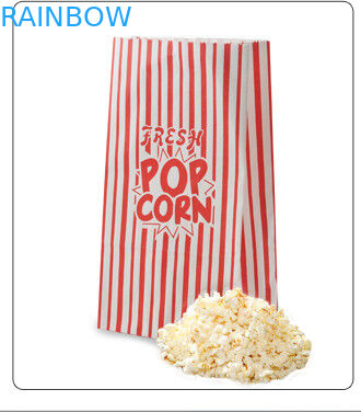 Προσαρμοσμένη κορυφή τσαντών εγγράφου της Kraft επίπεδων κατώτατων σημείων καφετιά ανοικτή για το πρόχειρο φαγητό