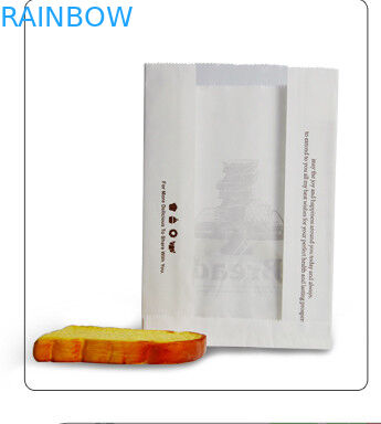 Οι άσπρες προσαρμοσμένες τσάντες εγγράφου για τη συσκευασία φρυγανιάς ζύμης και τυριών, παίρνουν μαζί την τσάντα