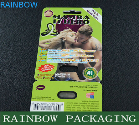 Μαύρα χάπια φύλων Mamba που συσκευάζουν τη συσκευασία καρτών φουσκαλών για την αύξηση των ατόμων