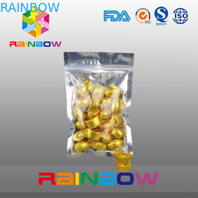 100g τσάντες πρόχειρων φαγητών που συσκευάζουν το μπροστινό πίσω φύλλο αλουμινίου Transprent με το φερμουάρ