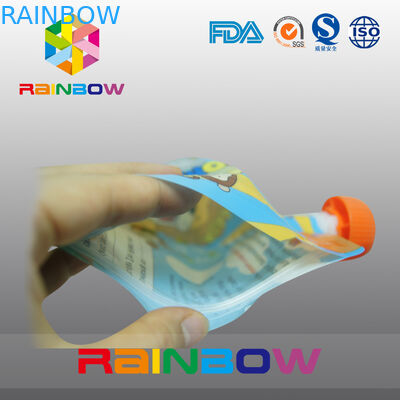 Τυπωμένη Colorfully συσκευασία σακουλών σωλήνων Zippered στρογγυλή για το χυμό/το ποτό