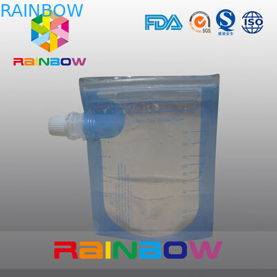 Δευτερεύουσα Gusset Transprent σακούλα για το νερό/ποτό, Doypack με το φερμουάρ