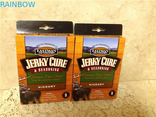 Τυπωμένη λογότυπο συσκευασία κιβωτίων εγγράφου για το καρύκευμα, συσκευασίες κιβωτίων εγγράφου αρωματικών ουσιών με την τρύπα Hange