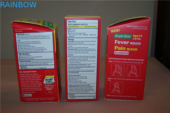 Προσαρμοσμένες ζαρωμένες συσκευασίες κιβωτίων εγγράφου με την καυτή σφράγιση, κόκκινη