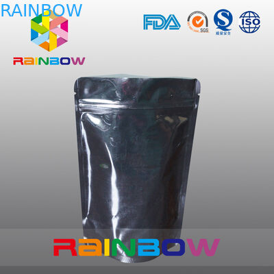 Προσαρμοσμένη τυπωμένη συσκευασία σακουλών φύλλων αλουμινίου αργιλίου για την πρωτεϊνική σκόνη, μαύρη
