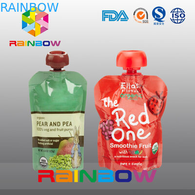 σακούλα σωλήνων παιδικών τροφών επαν-Sequeezed 140ml 200ml με το διπλό φερμουάρ