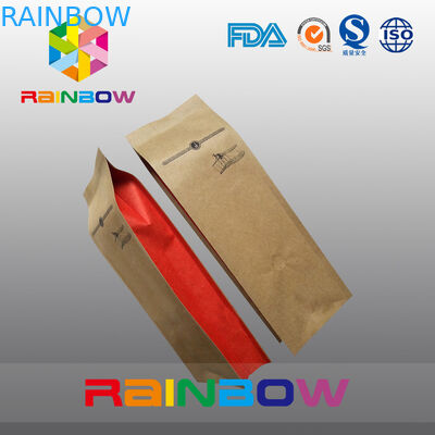 Τσάντες καφέ/τσαγιού συνήθειας που συσκευάζουν την ανακύκλωσης τσάντα εγγράφου βαθμού τροφίμων εγγράφου της Kraft