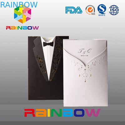 Πολυτελείς προσαρμοσμένες τσάντες εγγράφου για την κάρτα γαμήλιας πρόσκλησης με τη ζωηρή τυπωμένη ύλη
