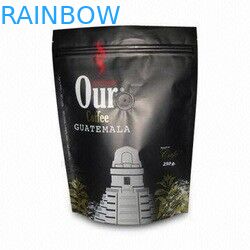 Τσάντα καφέ φύλλων αλουμινίου αργιλίου στάσεων επάνω ματ με το φερμουάρ, καφετιές τσάντες τροφίμων τσαντών καφέ