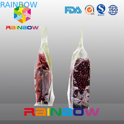 Πλαστικές διαφανείς κατώτατο gusset ziplock φασόλια/τσάντες συσκευασίας τροφίμων